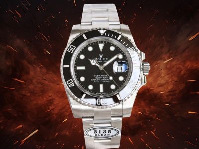 C Factory ROLEX Submariner Rose Gold Water Ghost  904L Steel Black 40MM Watch